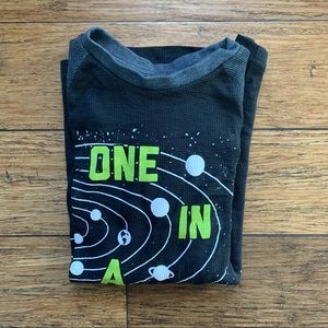 Black and Grey Waffle Knit Graphic Tee